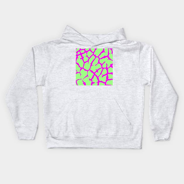 Giraffe Print Mint Fuchsia Kids Hoodie by BlakCircleGirl